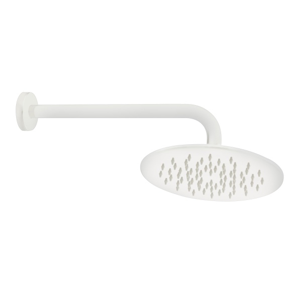 kattosuihku 20 cm+ vaakasuora putki 30 cm, mattavalkoinen