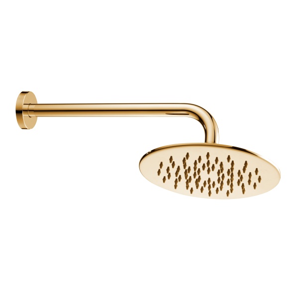 kattosuihku 20 cm+ vaakasuora putki 30 cm, kulta