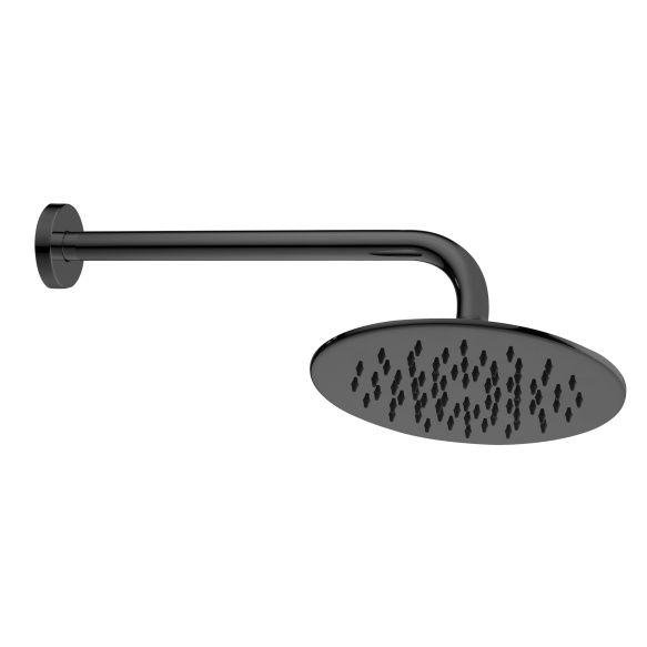 kattosuihku 20 cm+ vaakasuora putki 30 cm, mattamusta