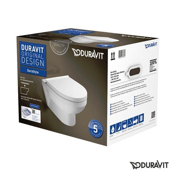 seinä-wc-istuin Duravit Durastyle Basic rimless + hitaasti sulkeutuva istuinkansi