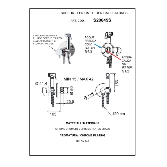 Upotettava bidethana Suvi Round, matta musta