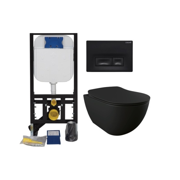 Seinä-WC-paketti Creavit GR50320-D2, musta