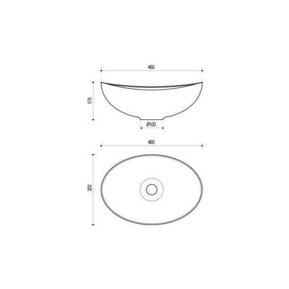 Pesuallas Bathco Begursa, 460x320mm, antratsiitti