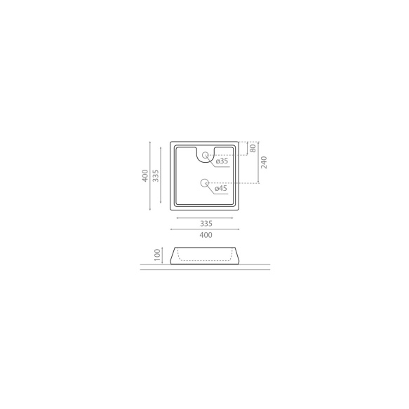 Pesuallas Bathco Galicia 40, 400x400mm, valkoinen