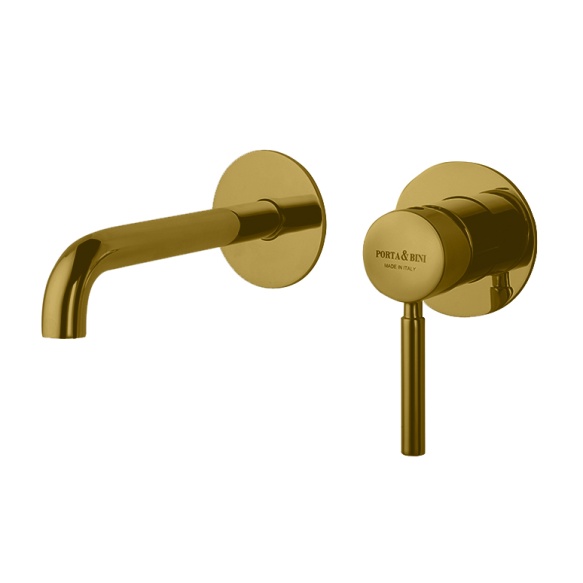 upotettava pesuallashana Form A seinälle, 25 cm juoksuputki,  PVD harjattu messinki