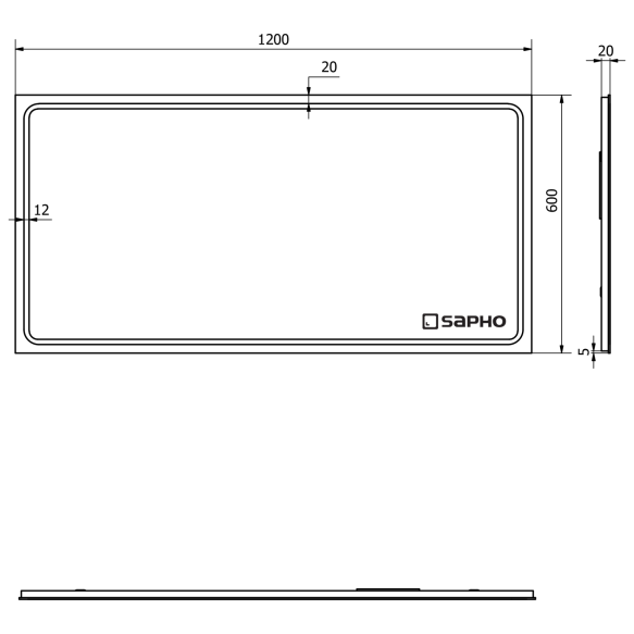 LED taustvalgustusega peegel GEMINI 120x60cm