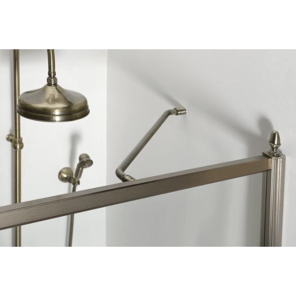 dušinurk Antique 800x1000 mm L, kirgas klaas, pronks