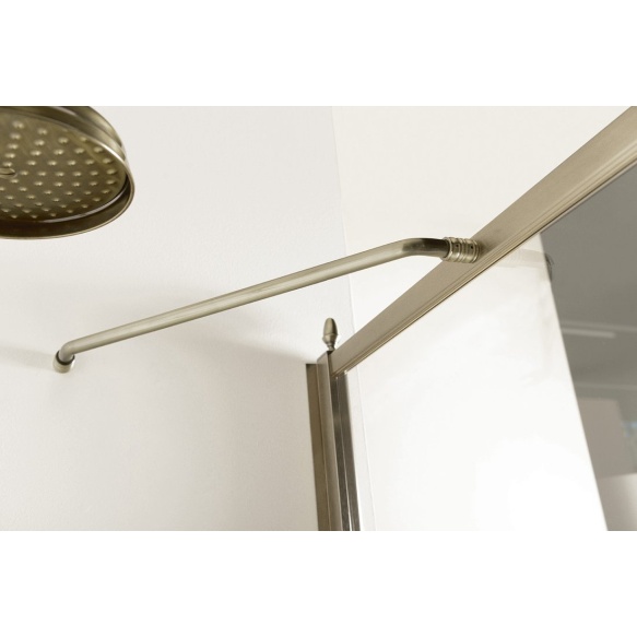 dušinurk Antique 800x1000 mm L, kirgas klaas, pronks