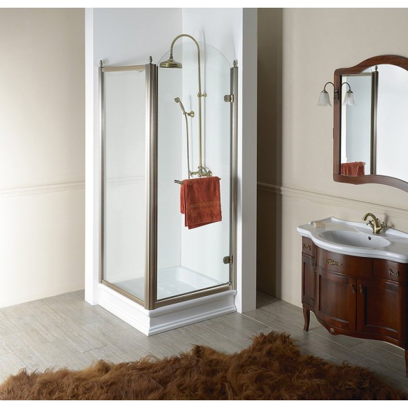 dušiuks Antique 800 mm, kirgas klaas, parem, pronks