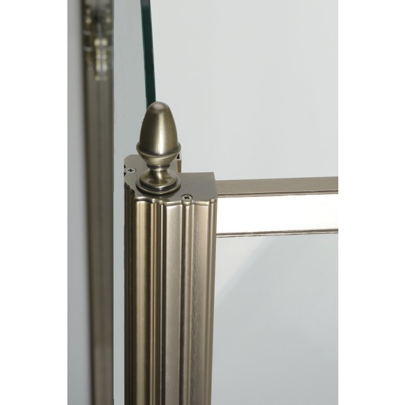 dušinurk Antique 800x900 mm R, kirgas klaas, pronks