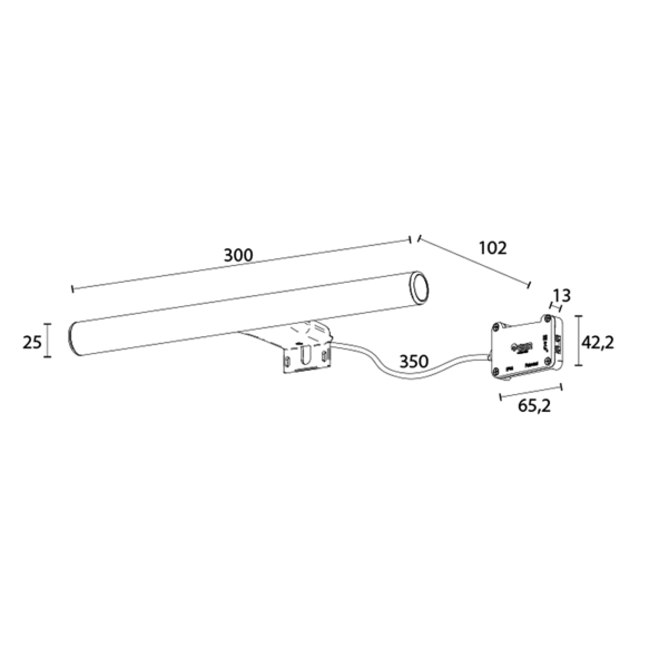 IRENE 2 LED valgusti 7W, 300x100x25mm, kroom