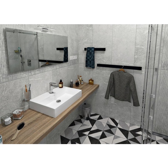 Pyyheteline PATRON, 800x60mm, matta musta