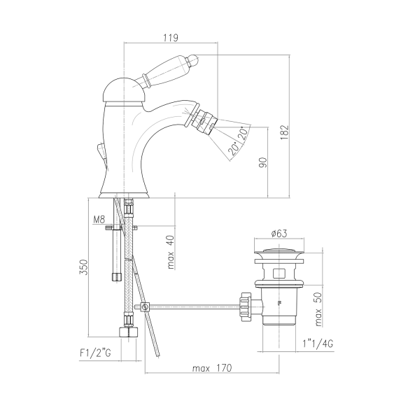 bideesegisti Kirke White põhjaklapiga, pronks