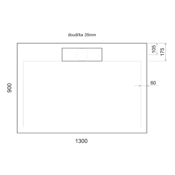 Kivimassa suihkuallas IRENA 130x90x3,5cm