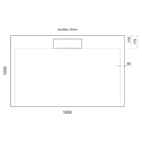 Kivimassa suihkuallas IRENA 160x100x3,5cm