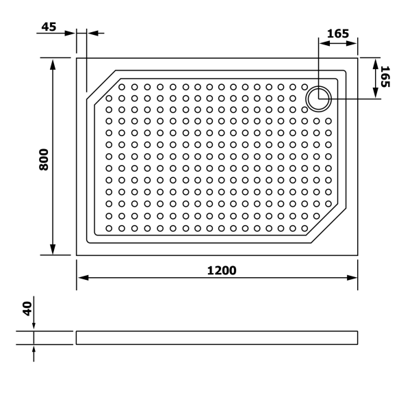 Kivimassa suihkuallas SARA 120x80x4cm