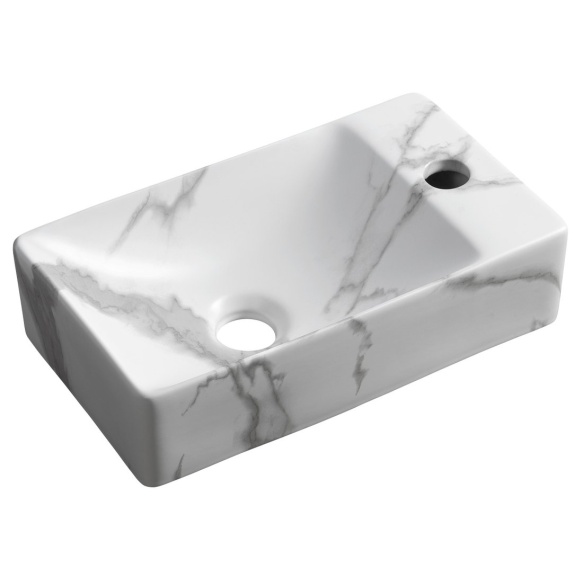 valamu Margitha 38x22cm, segistiava paremal, marmor