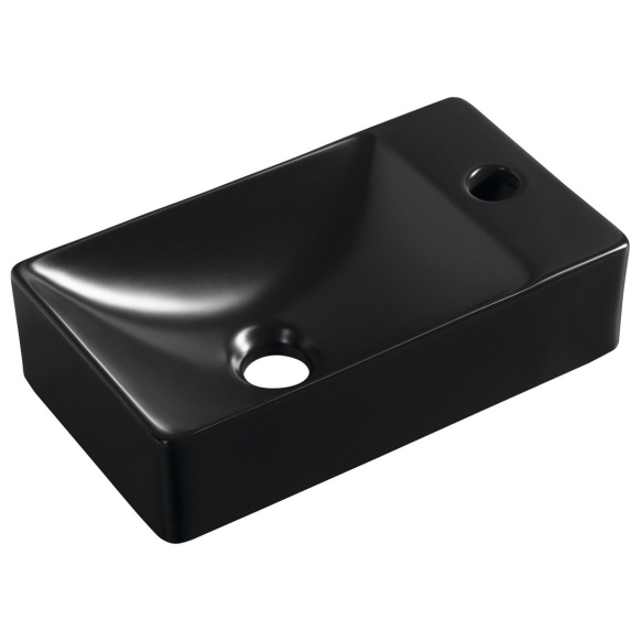 valamu Margitha 38x22cm, segistiava paremal, matt must