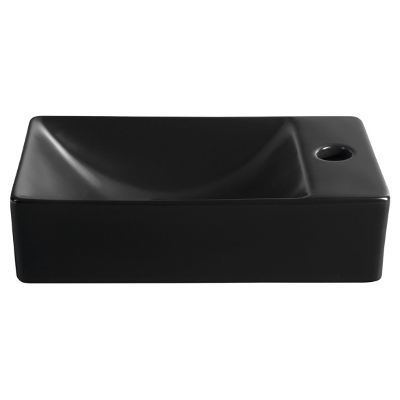 valamu Margitha 38x22cm, segistiava paremal, matt must