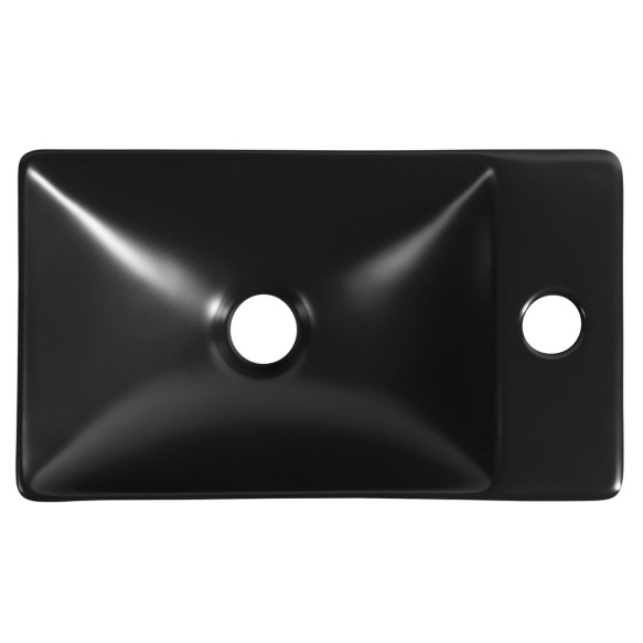 valamu Margitha 38x22cm, segistiava paremal, matt must