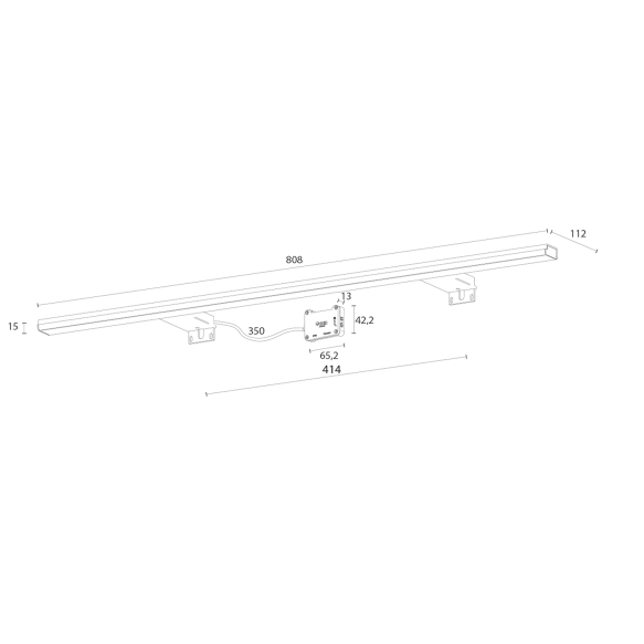 PANDORA LED valgusti, 15W, 808x15x112mm, kroom