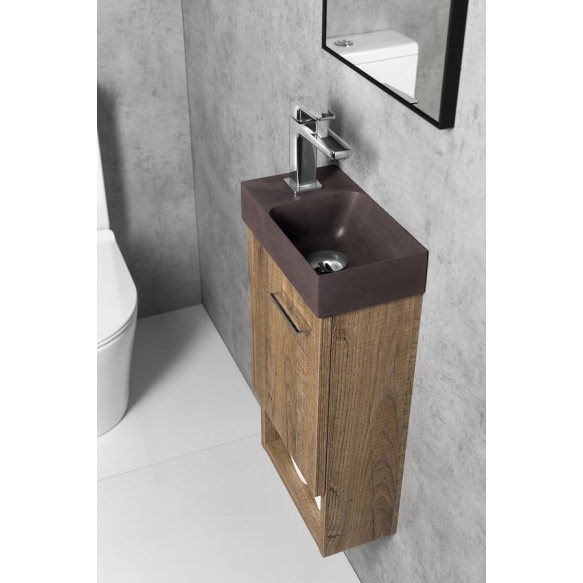 betoonist valamu PICCOLINO L 30.8x17 cm, dark brown