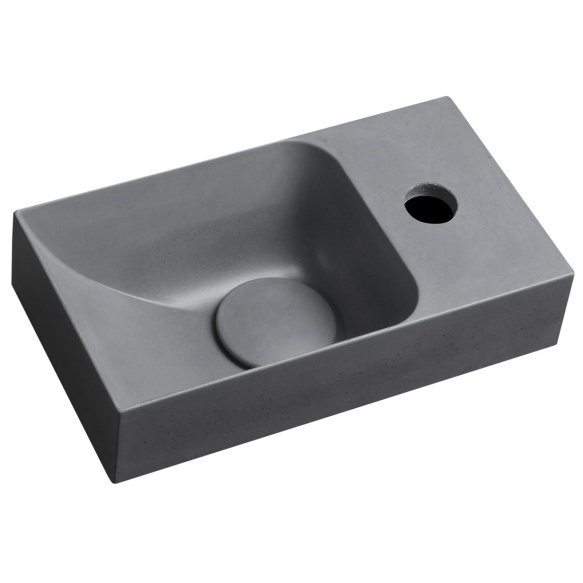 betoonist valamu PICCOLINO R 30.8x17 cm, dark grey