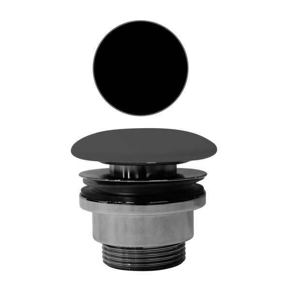 Pohjaventiili ilman ylivirtausta altaalle GSI, 5/4“, (H) 5-65 mm, keraaminen nappi/matta musta