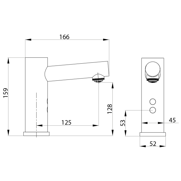 sensoriga valamusegisti, 6V DC (4xAA), harjatud teras