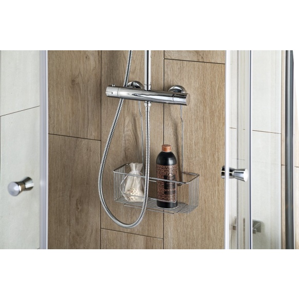 Ripustettava metallinen kori CHROM LINE, hanalle, 220x700x200 mm, kromi