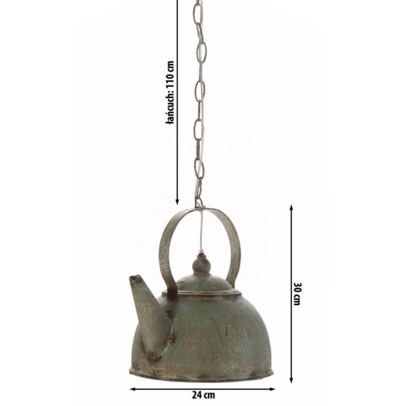 metallinen vintage-kattolamppu Teapot