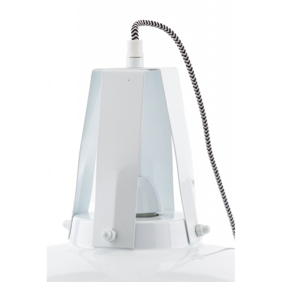 metallinen industrial-kattolamppu, valkoinen