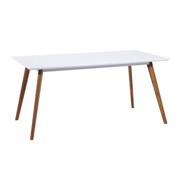 ruokapöytä Nordic, valkoinen/tammi, 160x90 cm