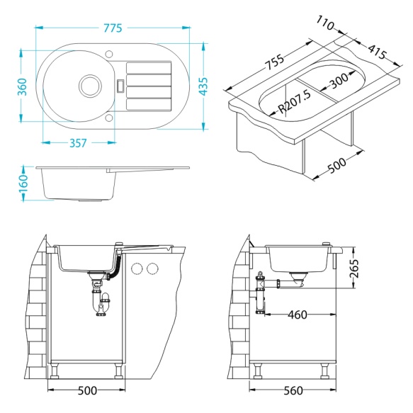 keittiöallas Alveus Niagara 40-G11, valkoinen