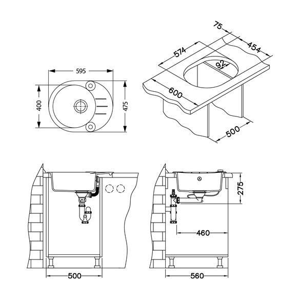 keittiöallas Alveus Roll 40-G11, valkoinen