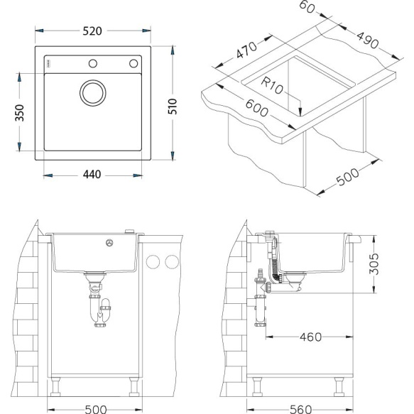 keittiöallas Alveus Formic 20-G11, valkoinen