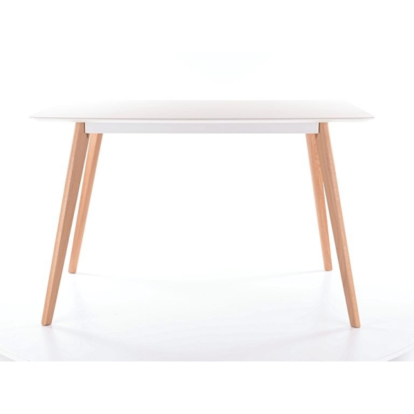 ruokapöytä Nordic, valkoinen/tammi, 140x80 cm