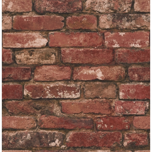 Rustic Brick Sidewall, Red