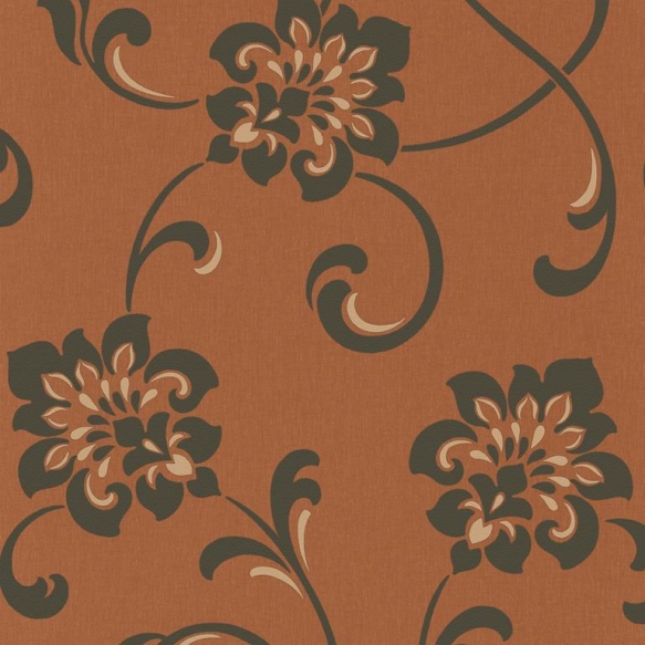 Decadence Jacobean Floral Copper/Chocolate