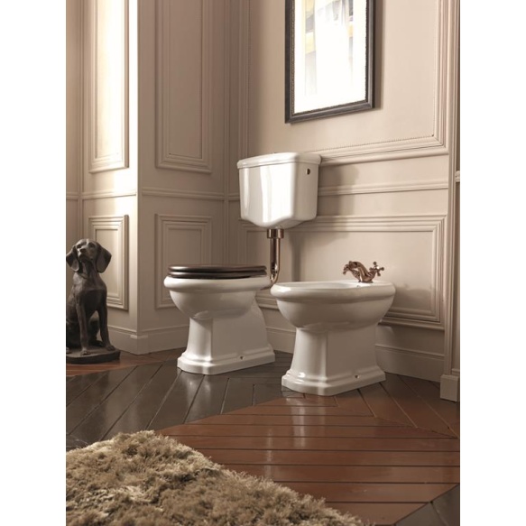 wc-istuin Kerasan Retro 2, S-lukko, keraamisella alasäiliöllä, pronssi