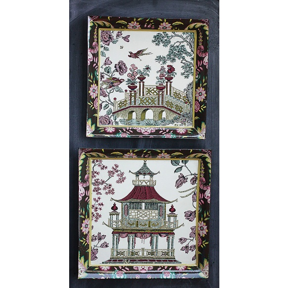 puinen koristetarjotin, 2 eri kokoa, 29,2 cm L x 29,2 cm W x 2,5 cm H