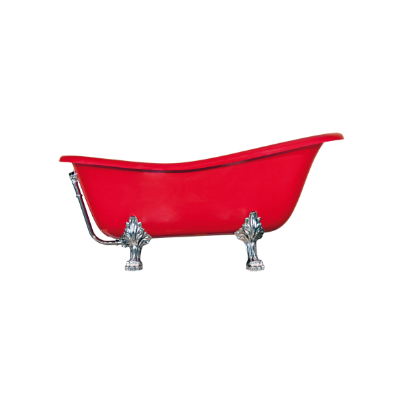 kylpyamme Interia Odelle 160, 180 l, 1600 x 770 mm punainen, kromiset tassut