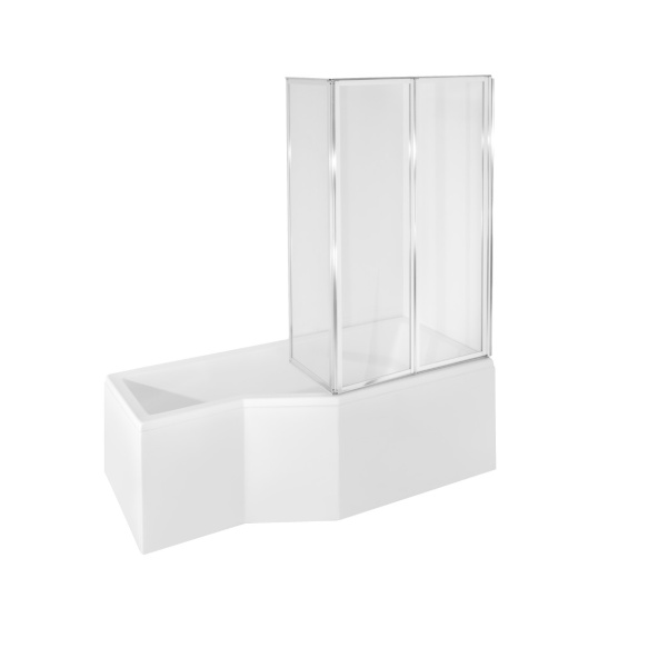 ammeseinä Interia Premium Beta 3, 1300 x 1400 mm, suorakulmaiselle ammeelle, kromattu alumiini, kirkas turvalasi