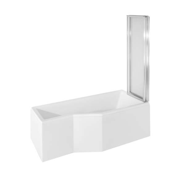 ammeseinä Interia Premium Beta 3, 1300 x 1400 mm, suorakulmaiselle ammeelle, kromattu alumiini, kirkas turvalasi