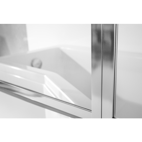 ammeseinä Interia Premium Beta 3, 1300 x 1400 mm, suorakulmaiselle ammeelle, kromattu alumiini, kirkas turvalasi