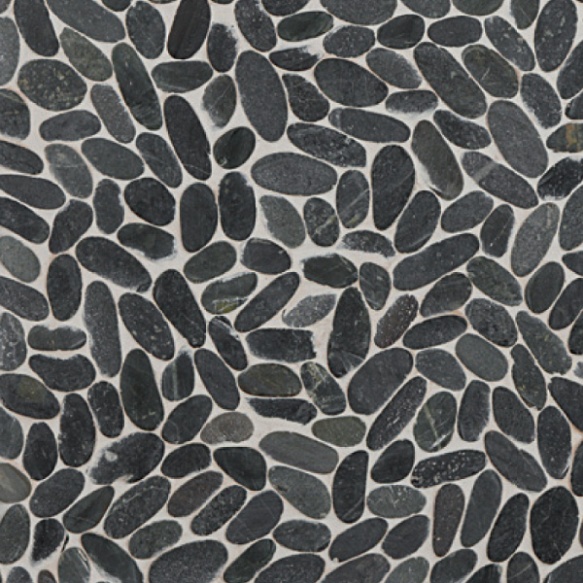 Sliced pebble, Black, Interlock
