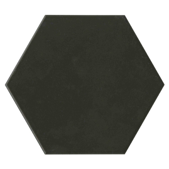 Hexagon Black, glazed porcelain tile, suitable for public use