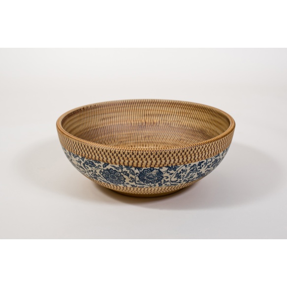 keraaminen pesuallas Interia Priori, pöytätasolle, koristemaalattu, beige/sininen, 420 X 420 X 150 mm