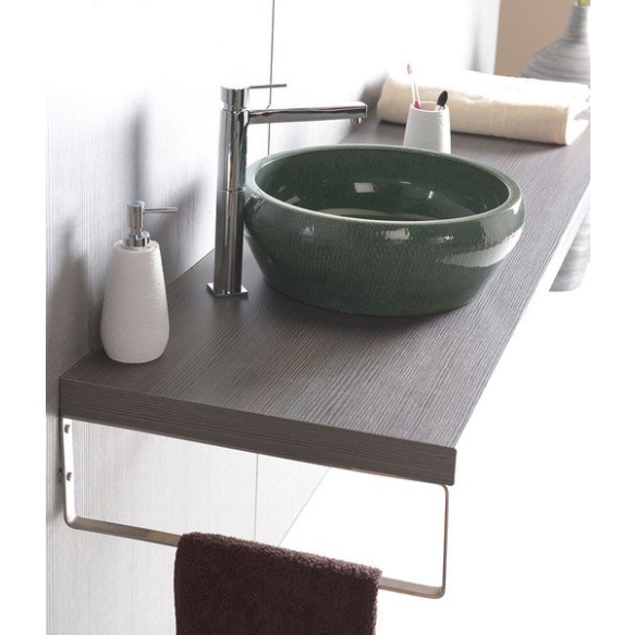 keraaminen pesuallas Interia Priori, pöytätasolle, kohokuvioitu, vihreä, 420 X 420 X 150 mm