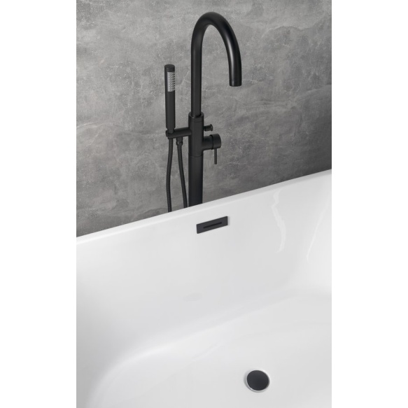 vanni põhjaklapp + ülevoolu kate  6/4", matt must